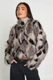 Vintage Look Faux Fur Cropped Jacket by BOOHOO