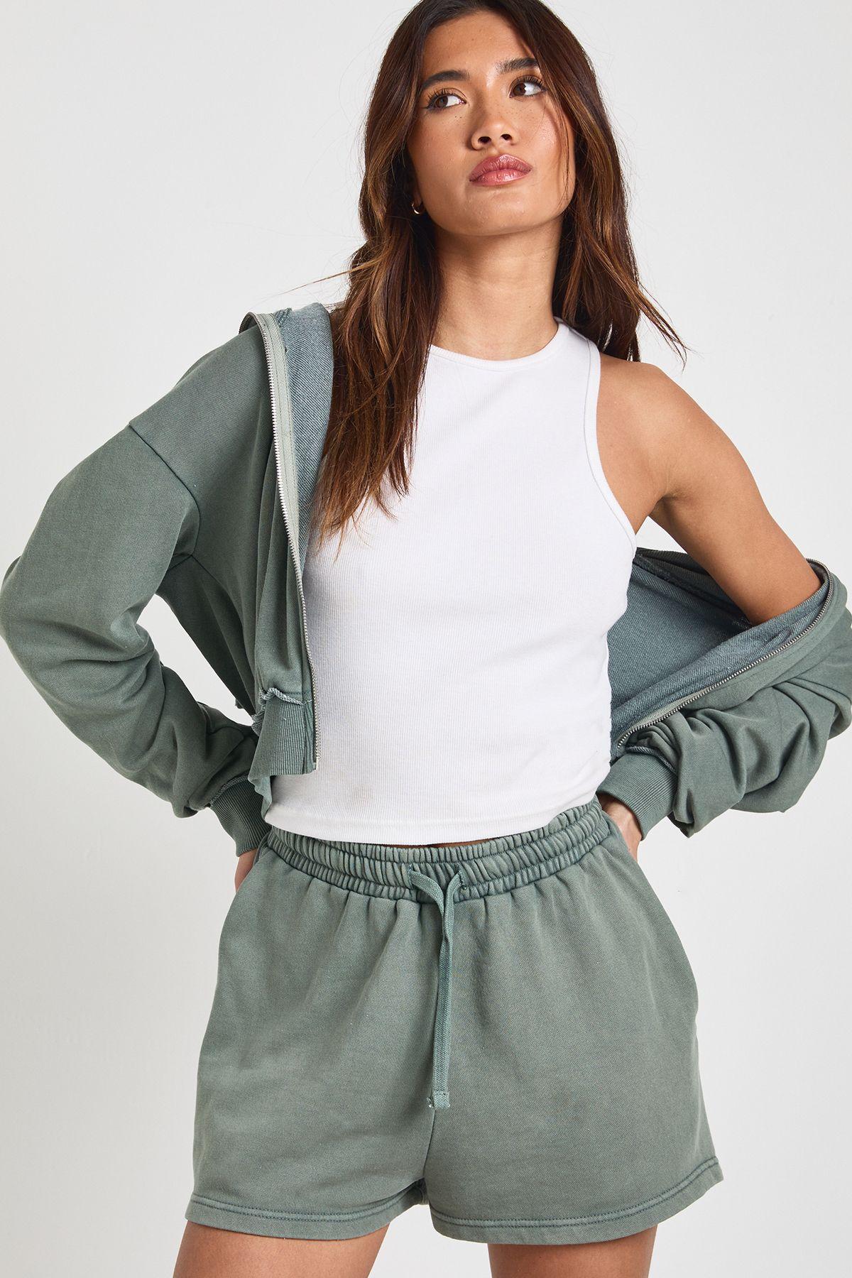 Washed Loopback Sweat Short by BOOHOO