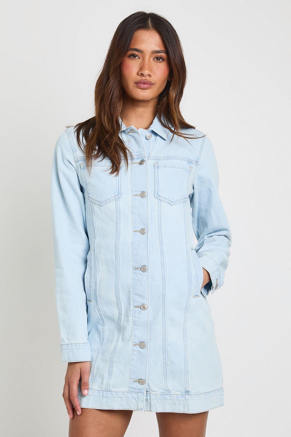 Western Denim Mini Dress by BOOHOO