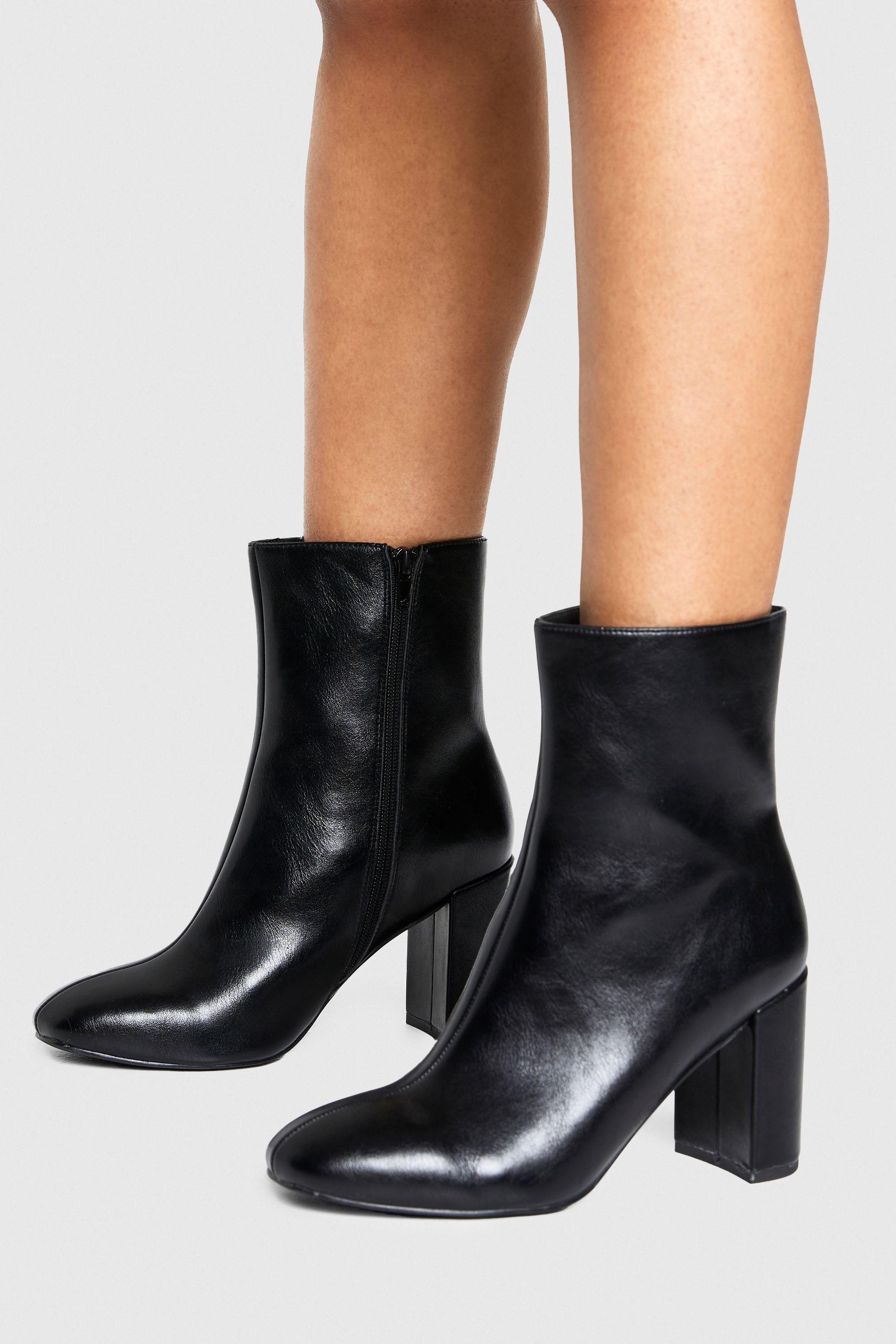 Wide Fit Ankle Heeled Shoe Boot by BOOHOO