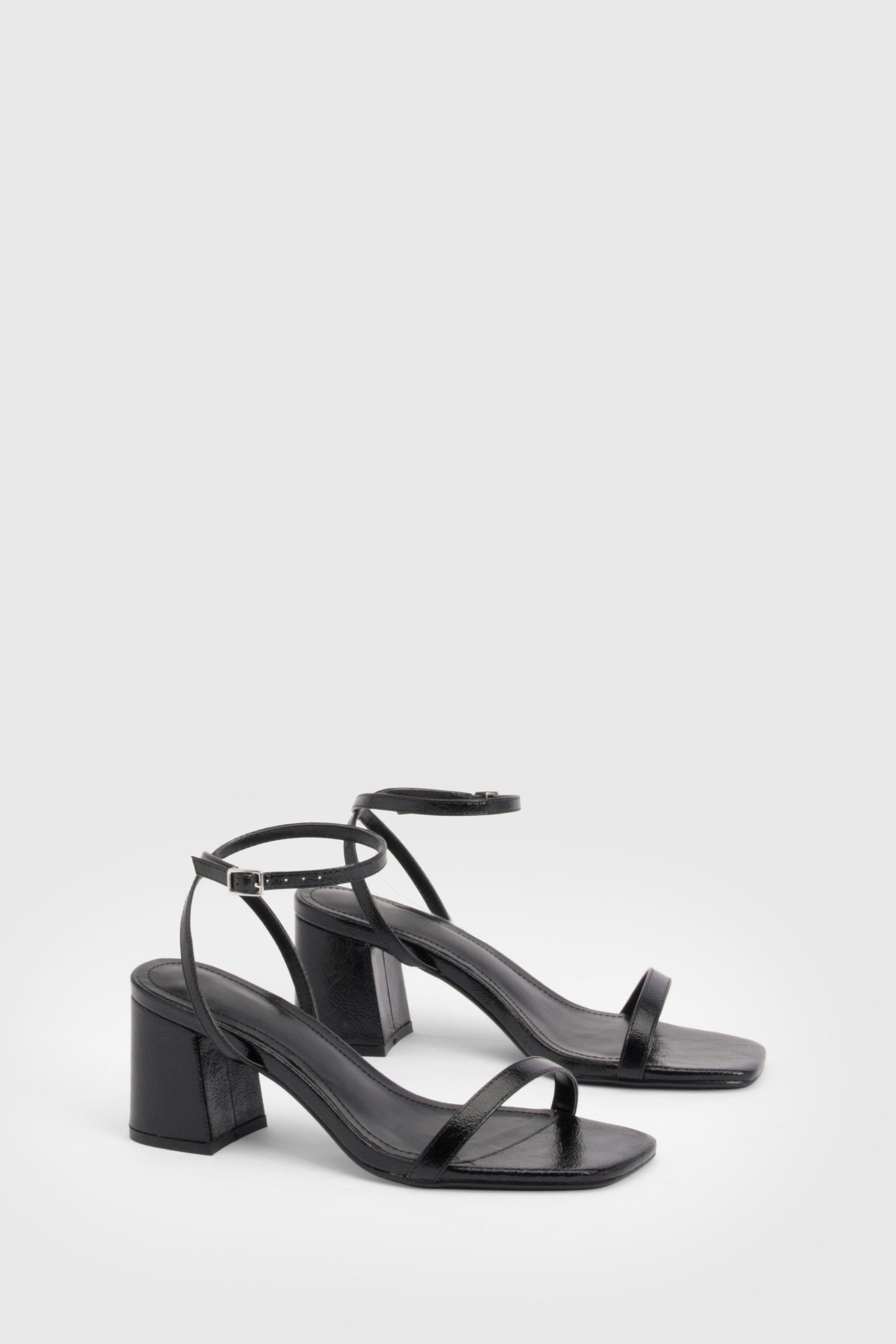 Wide Fit Barely There 2 Part Block Heels by BOOHOO