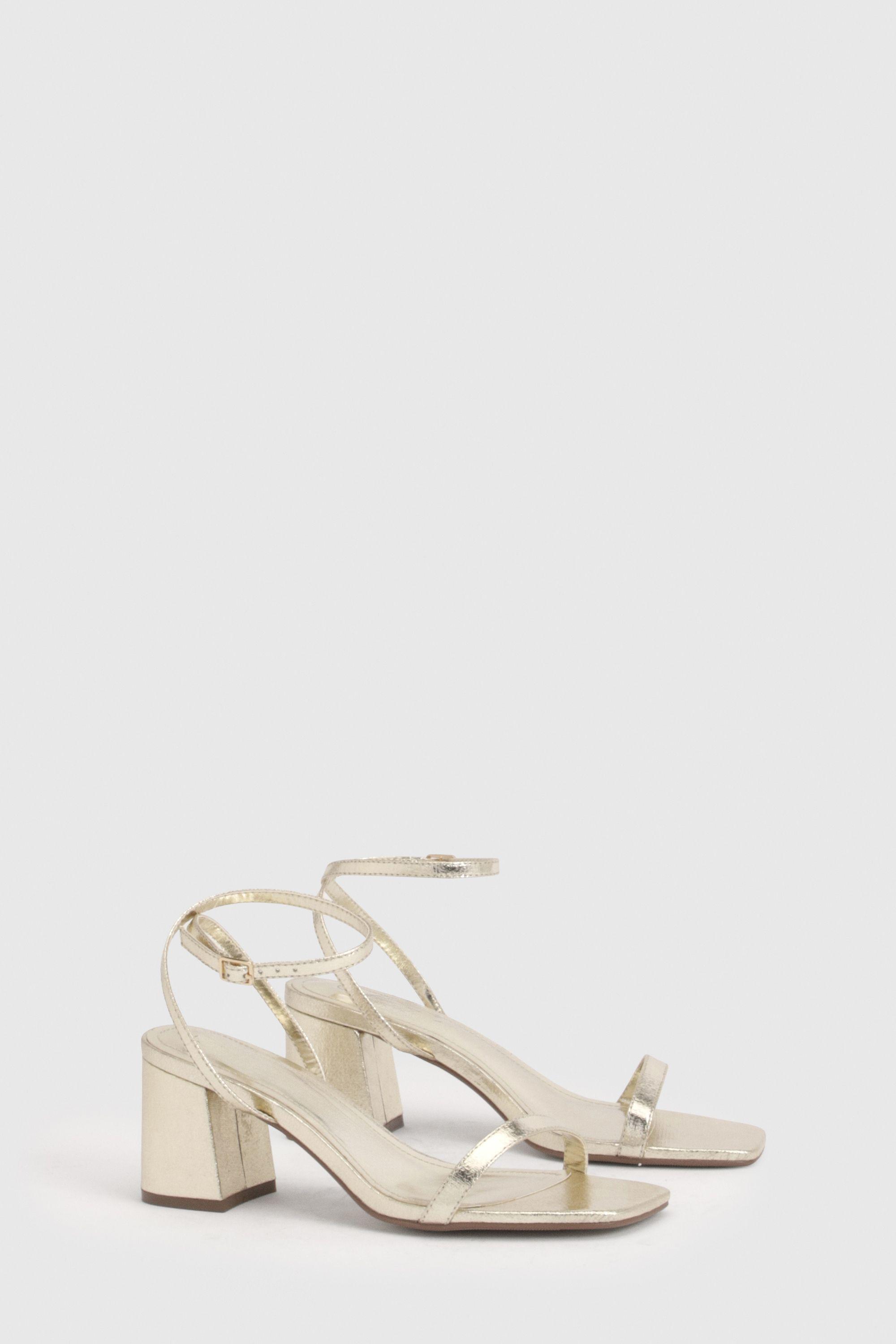 Wide Fit Barely There 2 Part Block Heels by BOOHOO