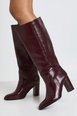 Wide Fit Block Heel Column Knee High Boots by BOOHOO Wide Fit Block Heel Column Knee High Boots by BOOHOO