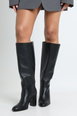 Wide Fit Block Heel Column Knee High Boots by BOOHOO Wide Fit Block Heel Column Knee High Boots by BOOHOO