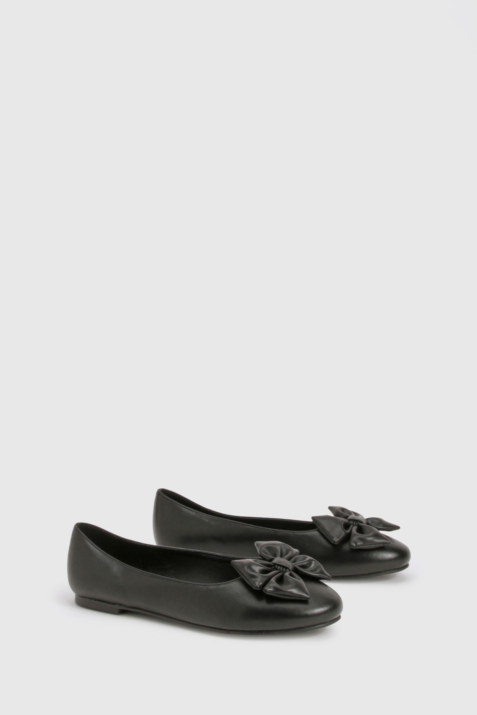 Wide Fit Bow Ballet Flats by BOOHOO