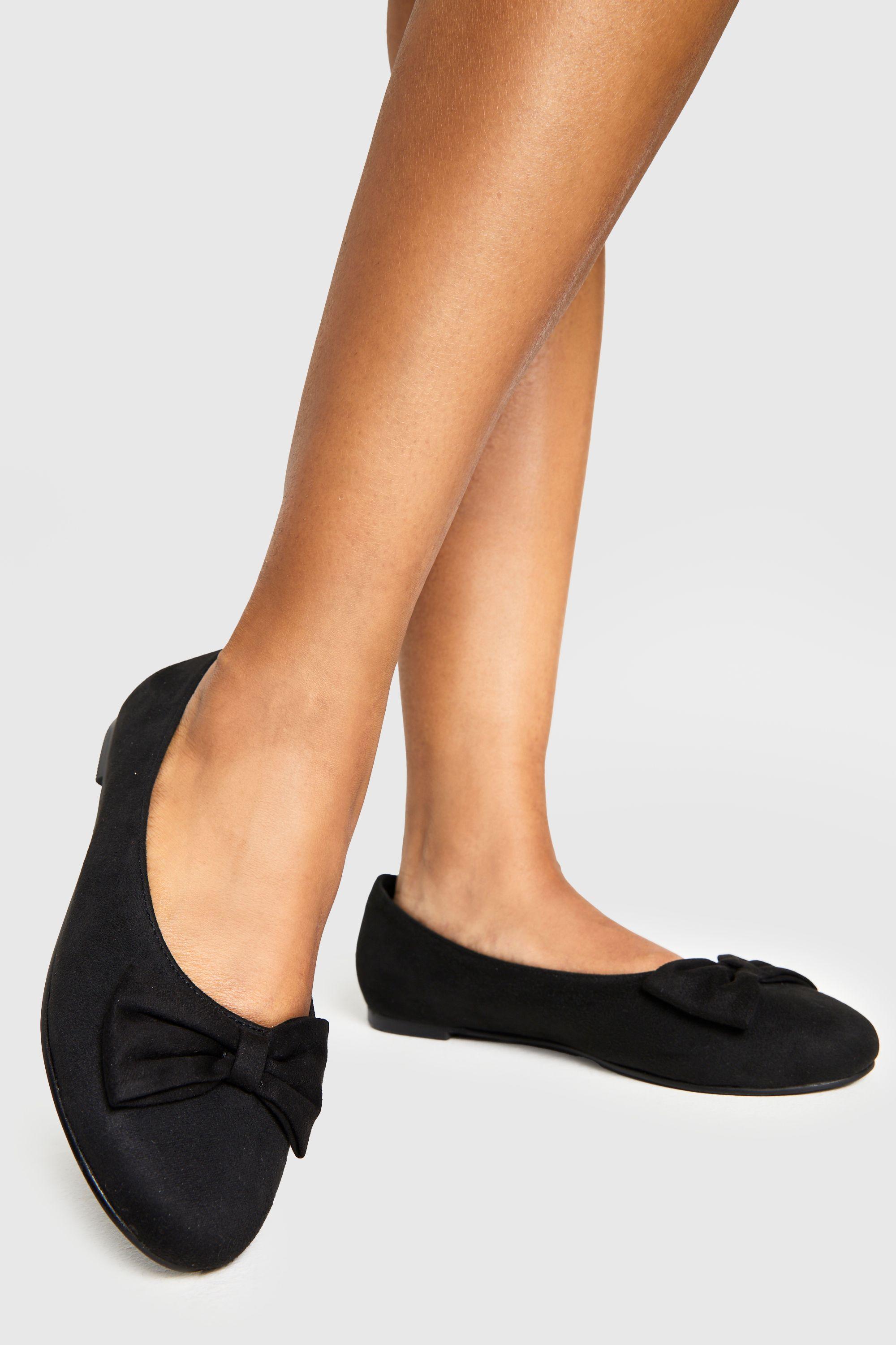 Wide Fit Bow Ballet Flats by BOOHOO