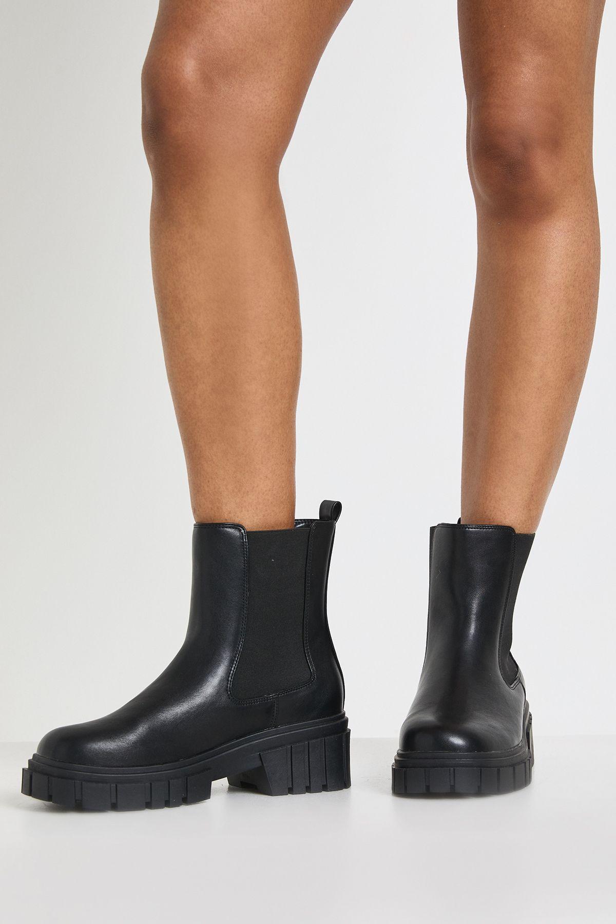 Wide Fit Chunky Chelsea Boots by BOOHOO