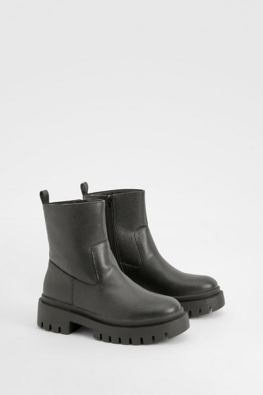 Wide Fit Chunky Panel Detail Chelsea Boots by BOOHOO Wide Fit Chunky Panel Detail Chelsea Boots by BOOHOO