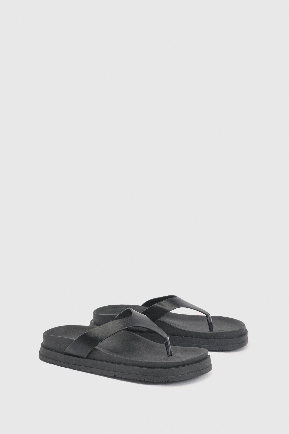 Wide Fit Chunky Platform Flip Flops by BOOHOO