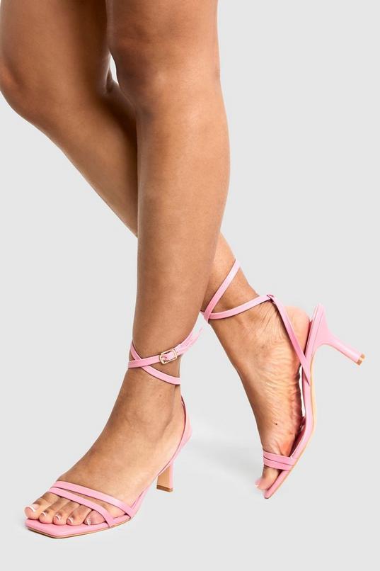 Wide Fit Double Strap Mid Height Heels by BOOHOO