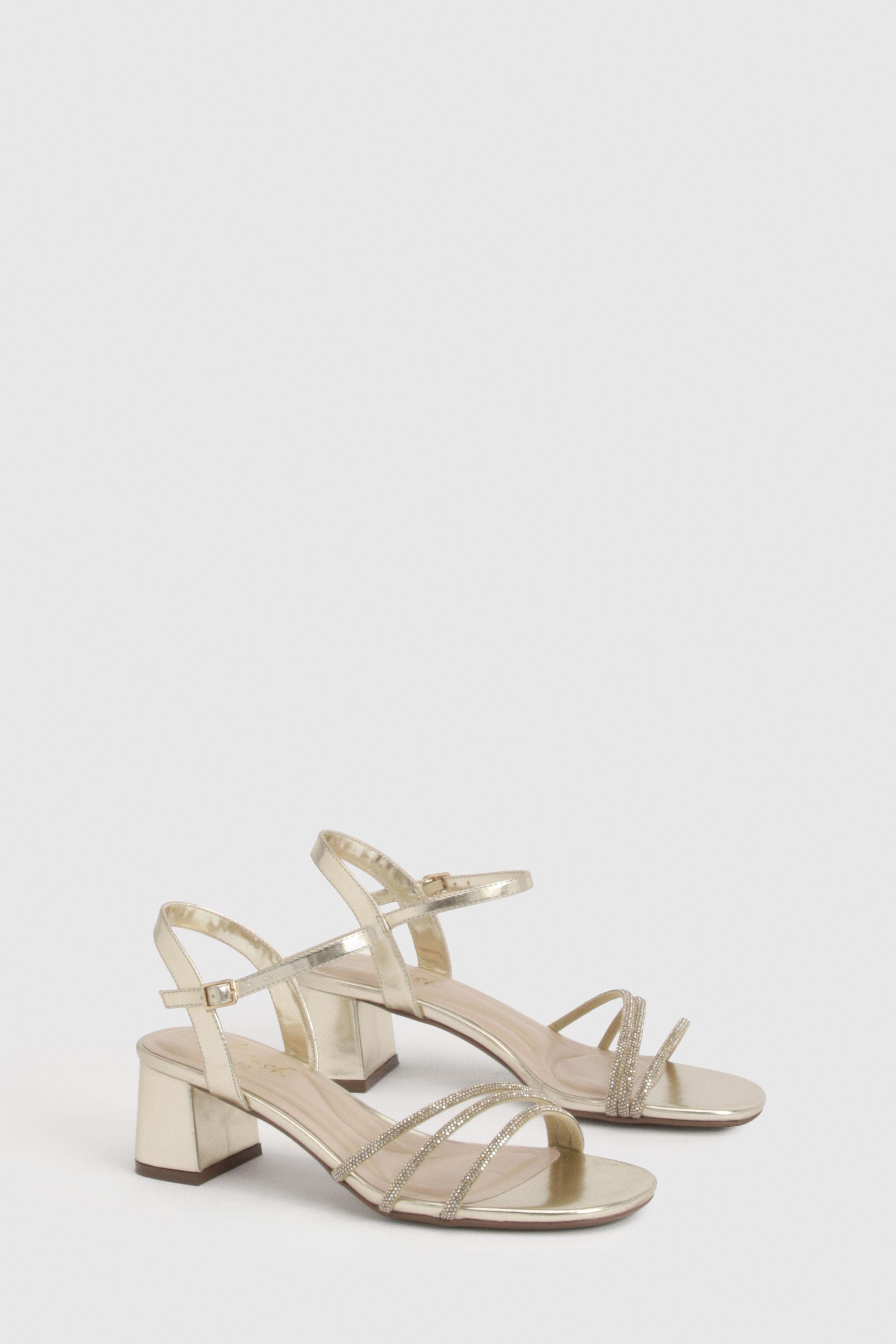 Wide Fit Embellished Block Heel Sandals by BOOHOO
