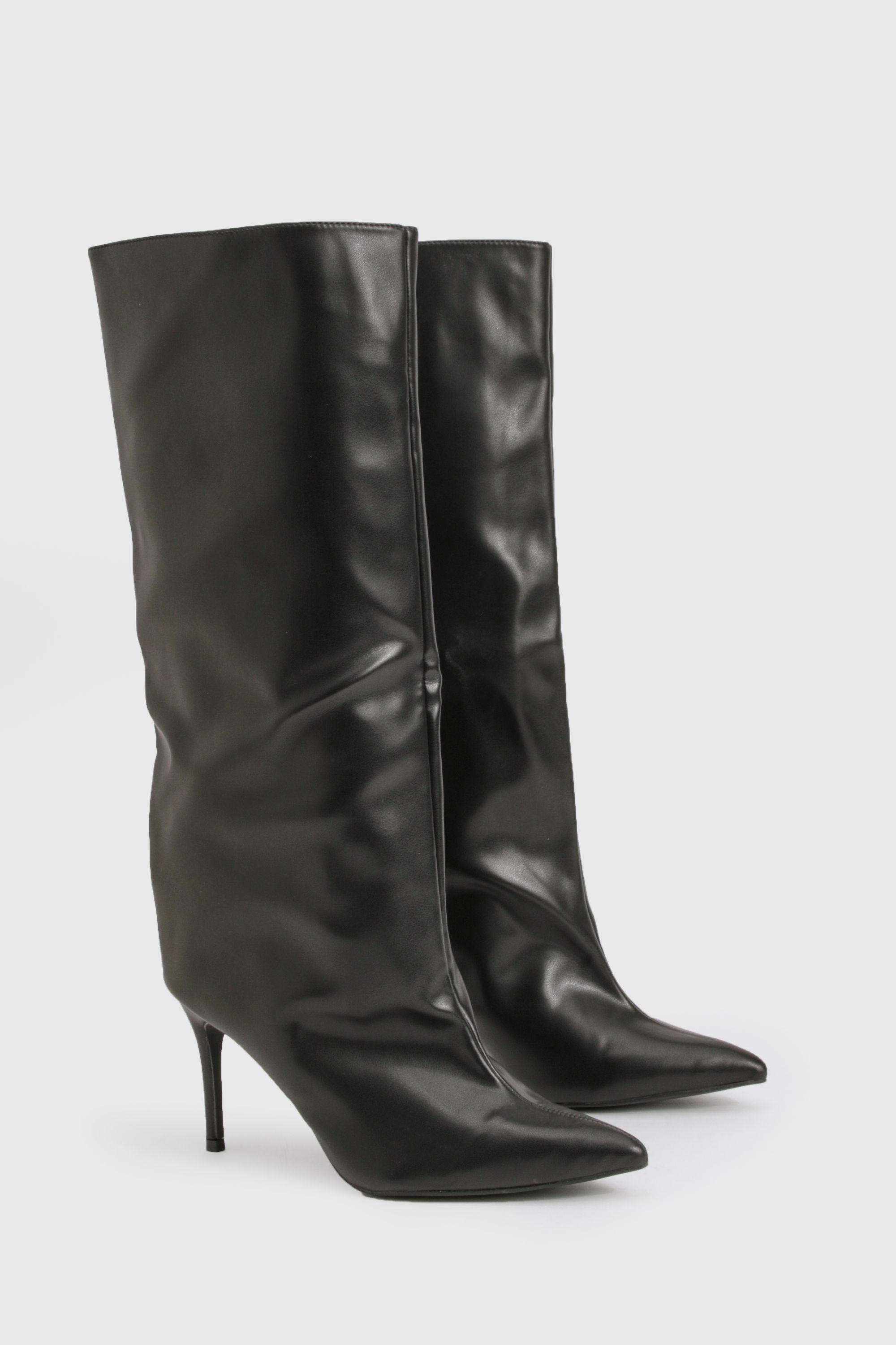 Wide Fit Extreme Wide Column Stiletto Knee High Boots by BOOHOO