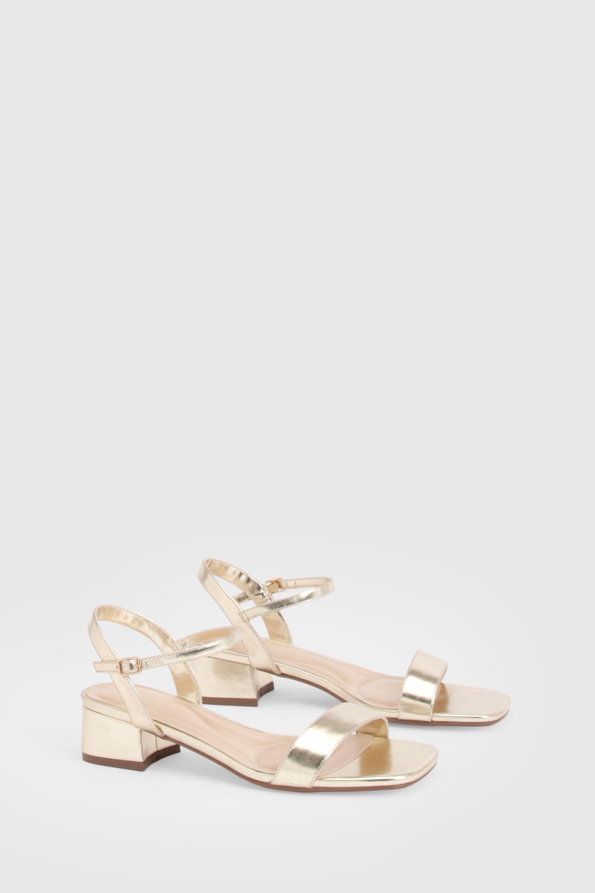 Wide Fit Low Block 2 Part Heels by BOOHOO