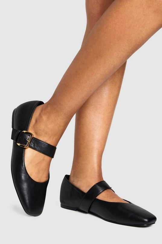 Wide Fit Mary Jane Ballet Flats by BOOHOO