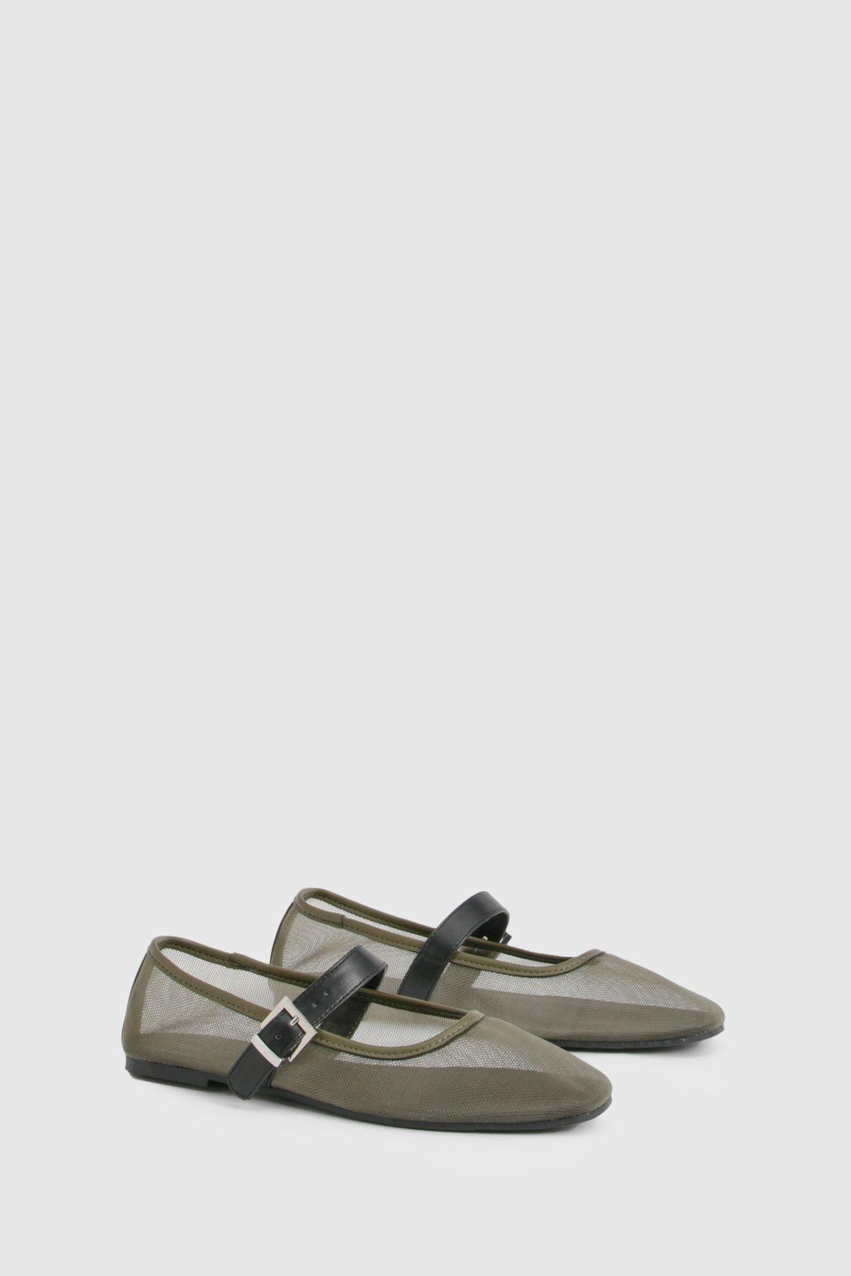 Wide Fit Mesh Ballet Flats by BOOHOO