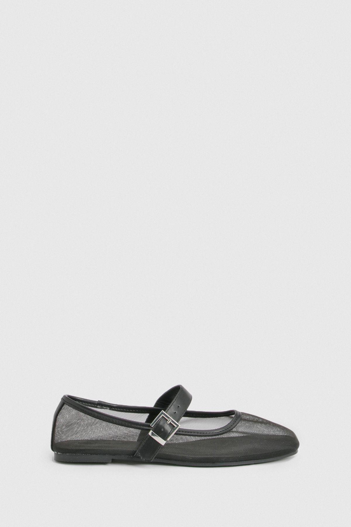 Wide Fit Mesh Ballet Flats by BOOHOO