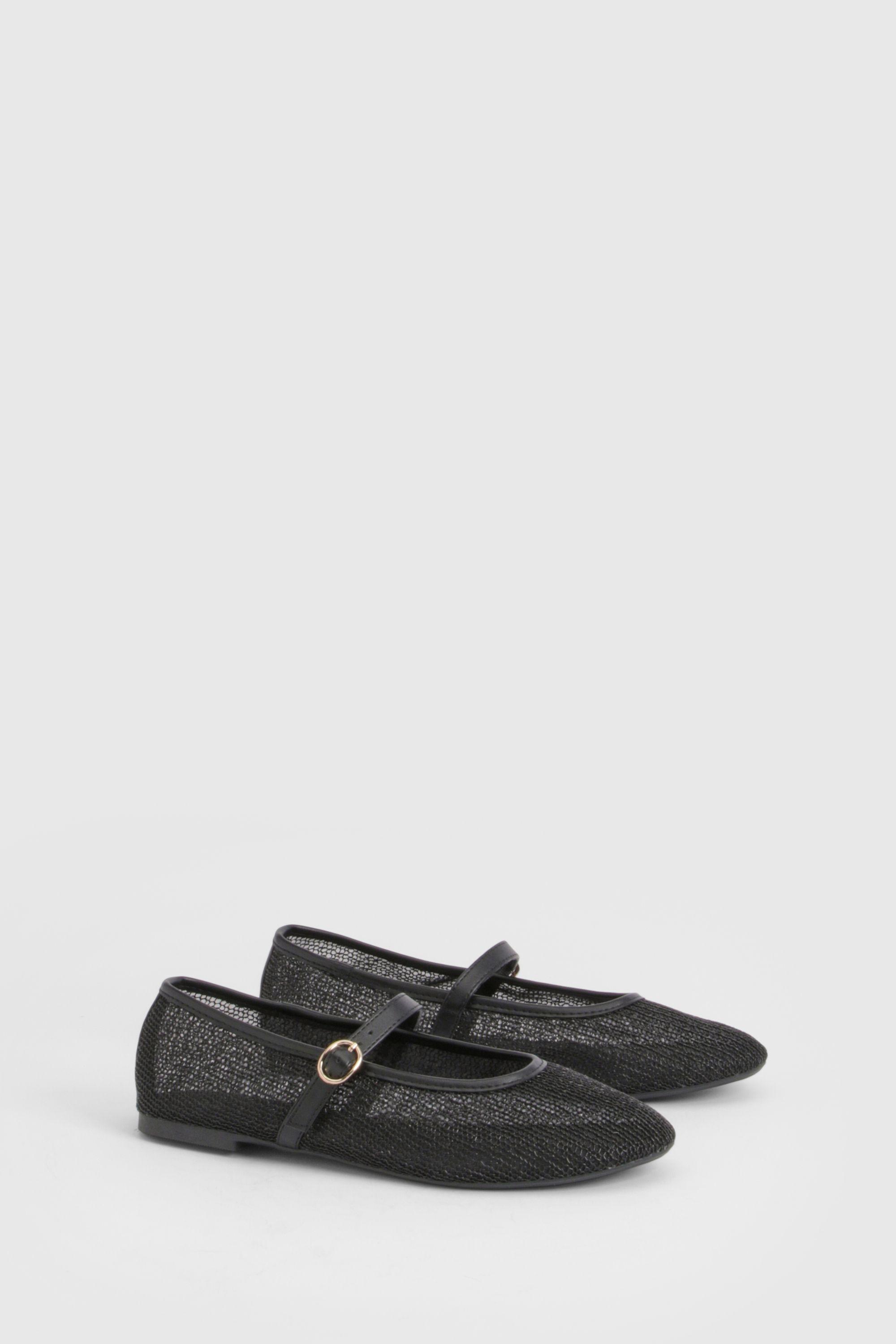 Wide Fit Mesh Ballet Flats by BOOHOO