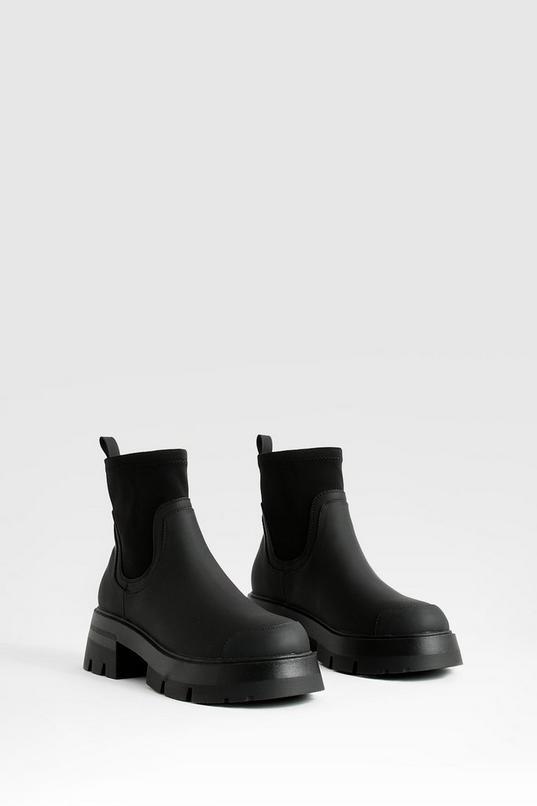 Wide Fit Neoprene Panel Chelsea Boots by BOOHOO