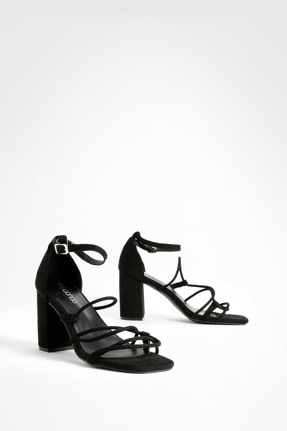 Wide Fit Strappy Block Heeled Sandals by BOOHOO