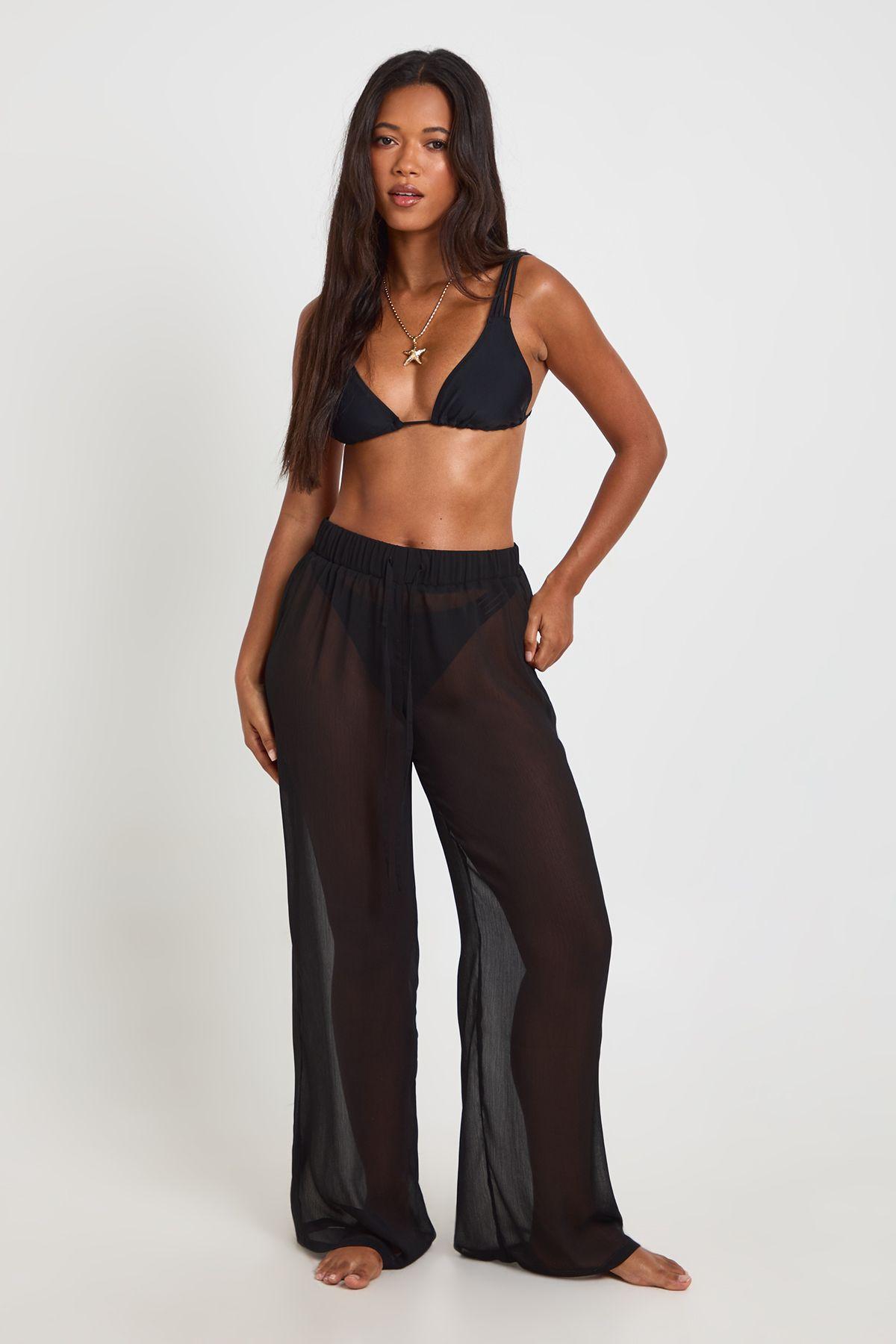 Wide Leg Beach Trouser by BOOHOO