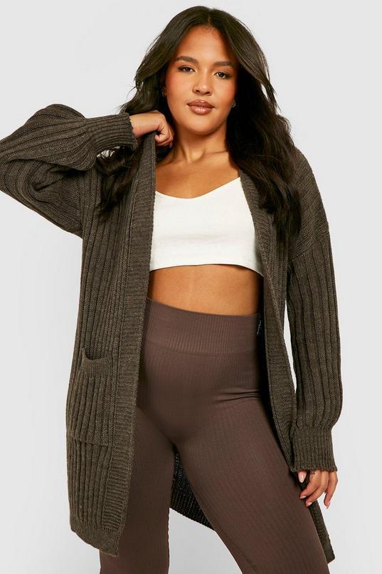 Wide Rib Chunky Cardigan by BOOHOO