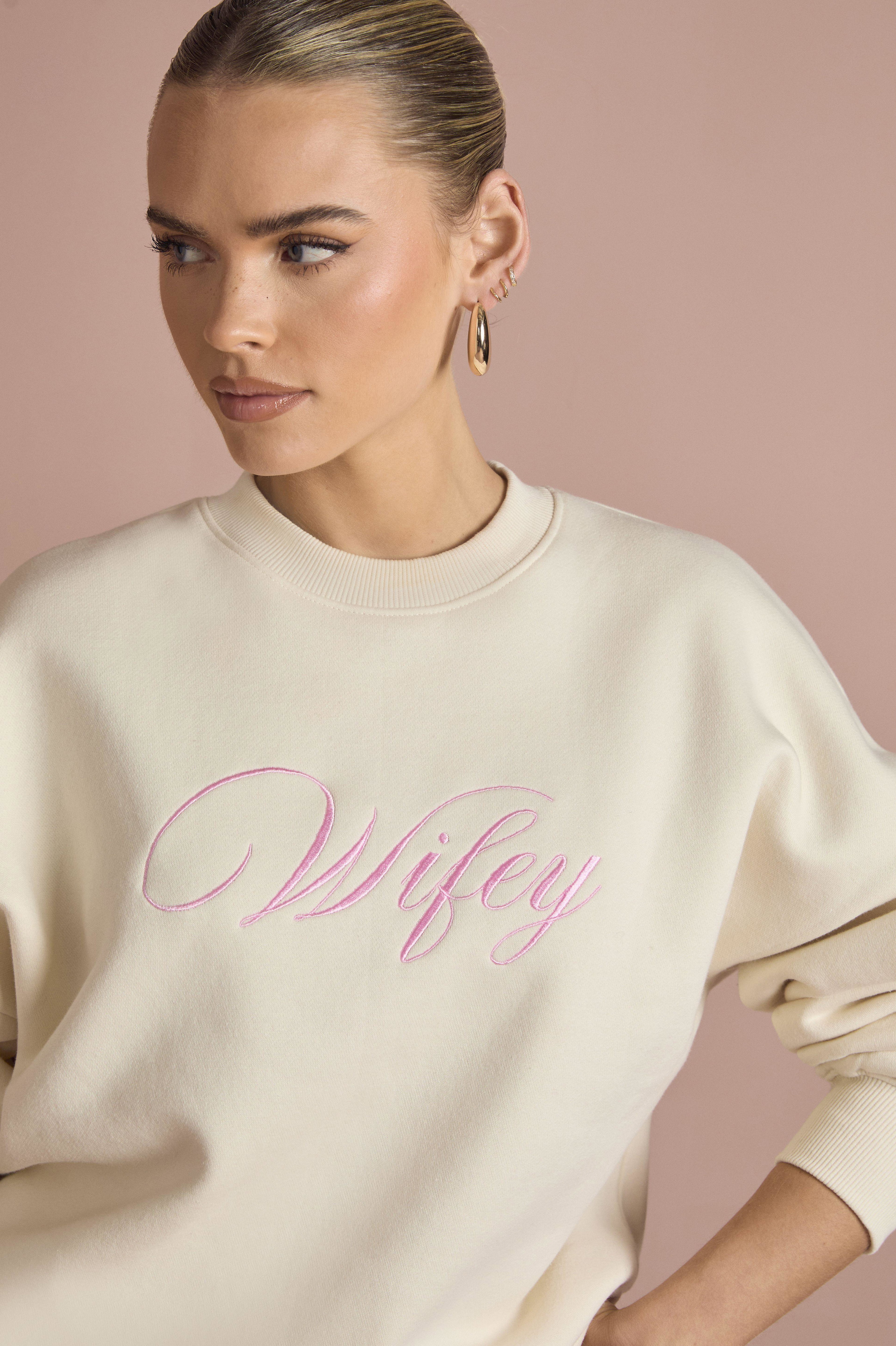 Wifey Embroidered Oversized Bridal Sweatshirt by BOOHOO