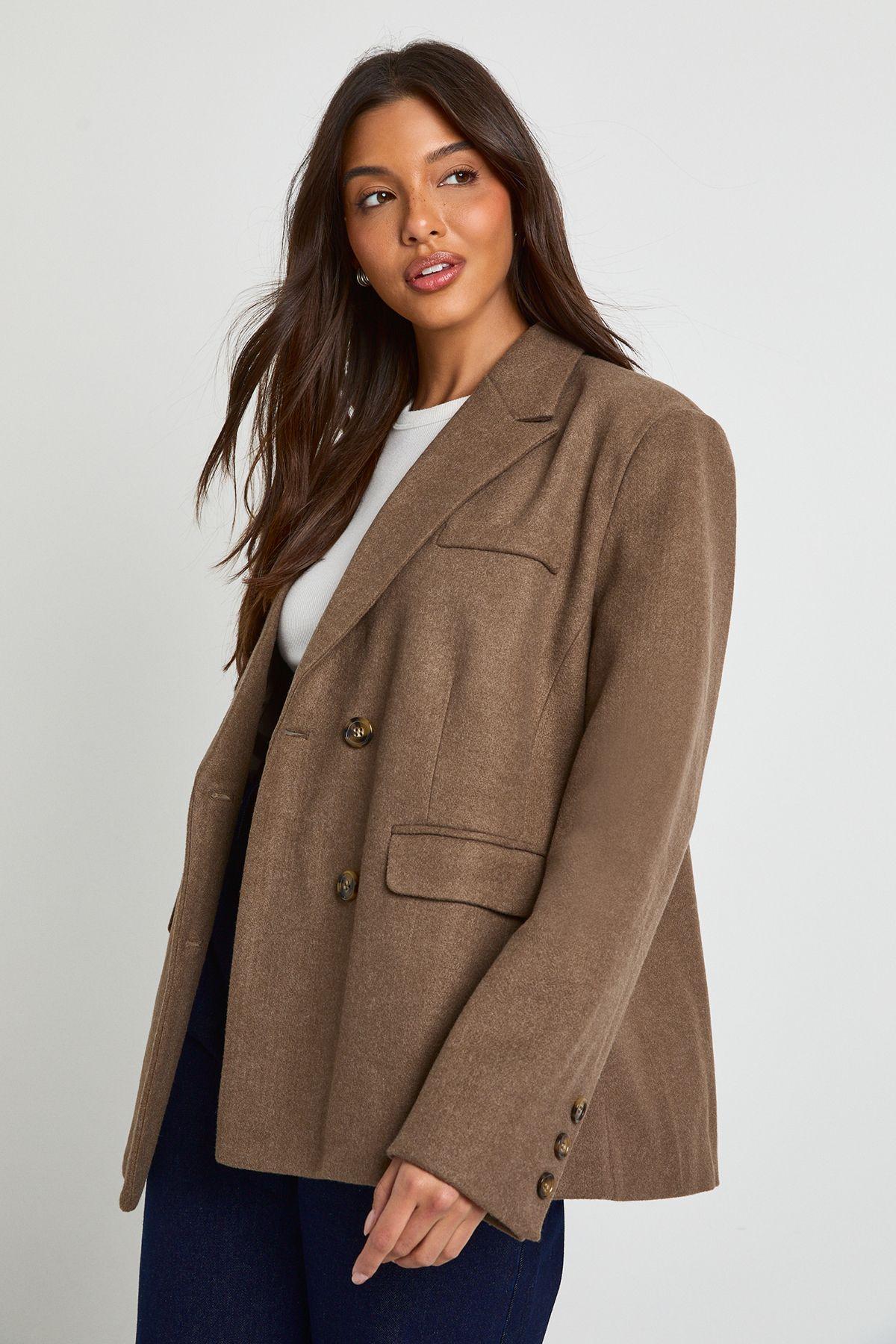 Wool Oversized Tailored Blazer by BOOHOO