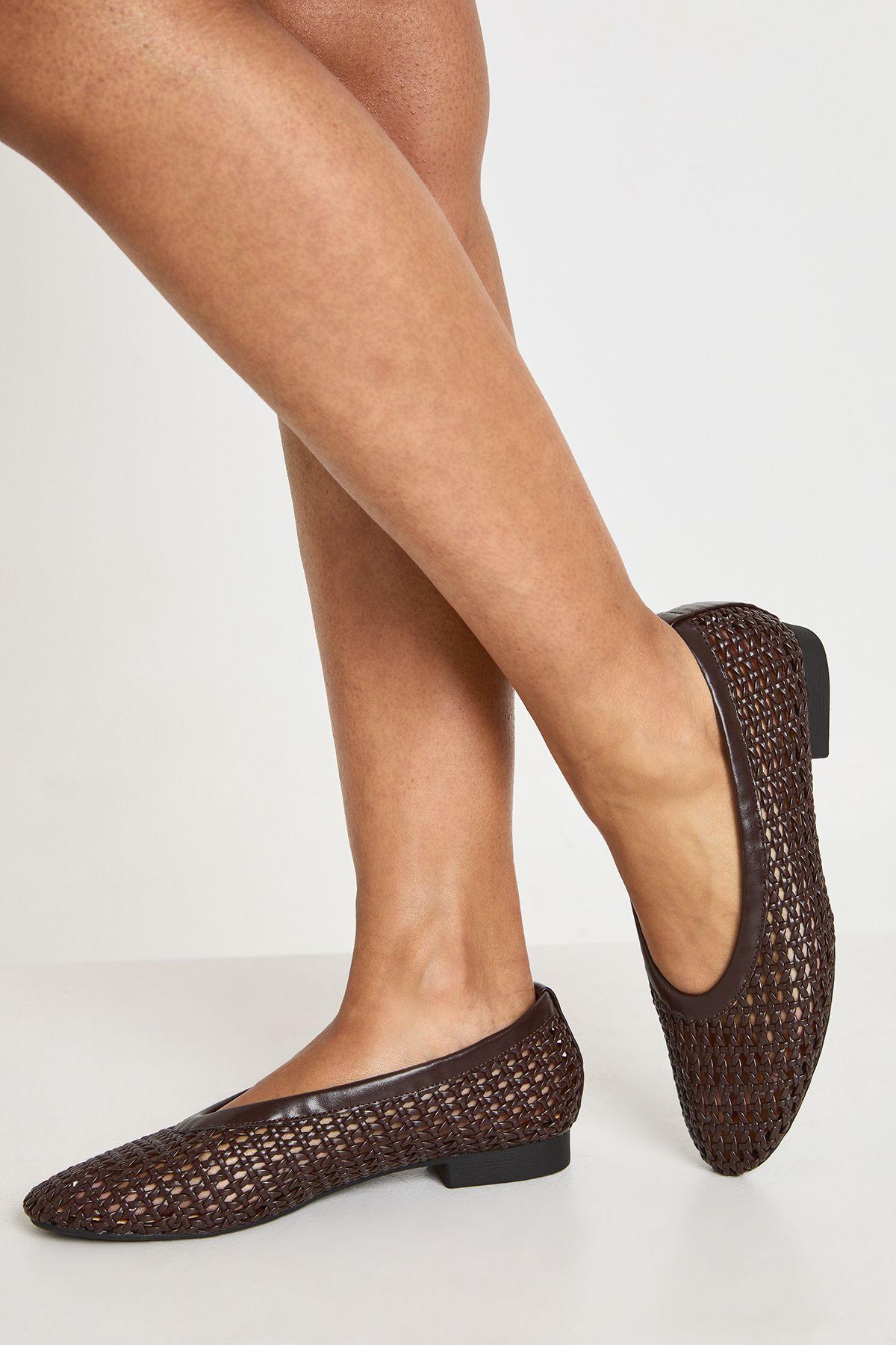 Woven Ballet Flats by BOOHOO