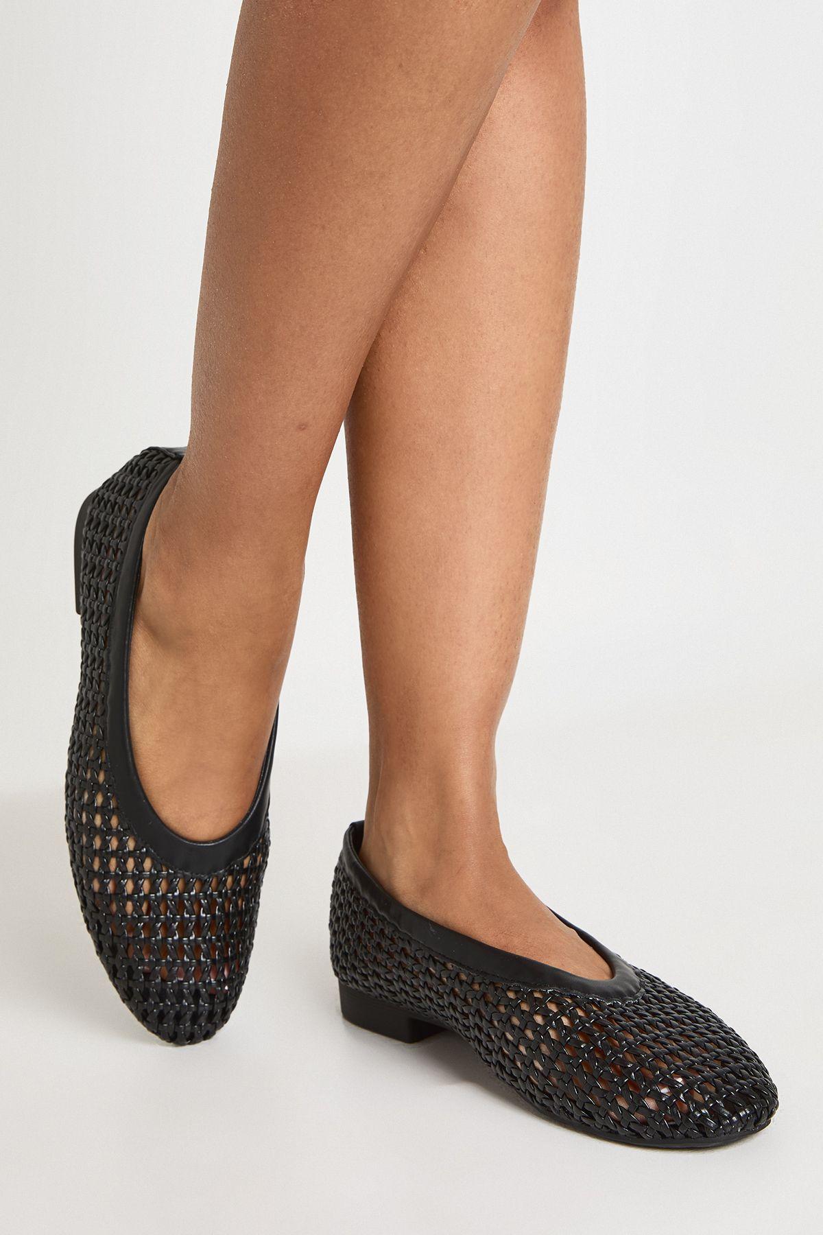 Woven Ballet Flats by BOOHOO