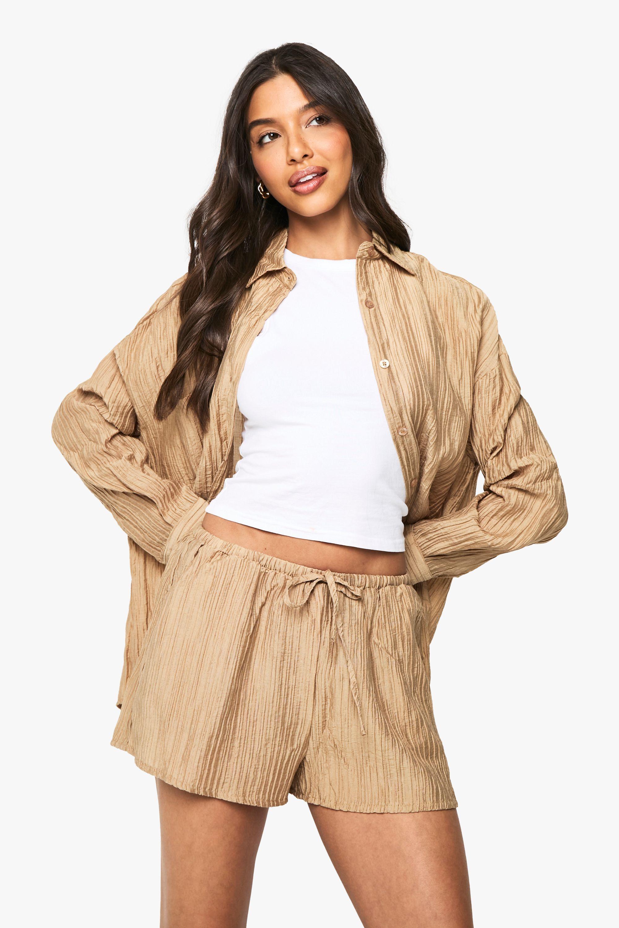Woven  Crinkle Flippy Shorts by BOOHOO