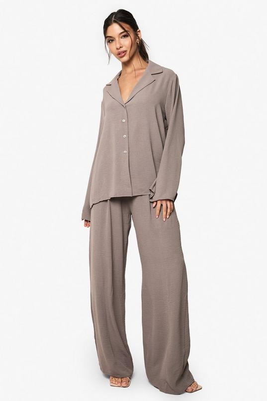 Woven Oversized Shirt & Drawstring Trouser Co-ord by BOOHOO