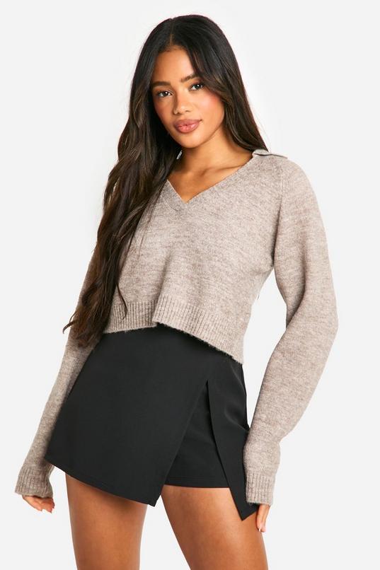 Woven Wrap Side Split Skort by BOOHOO