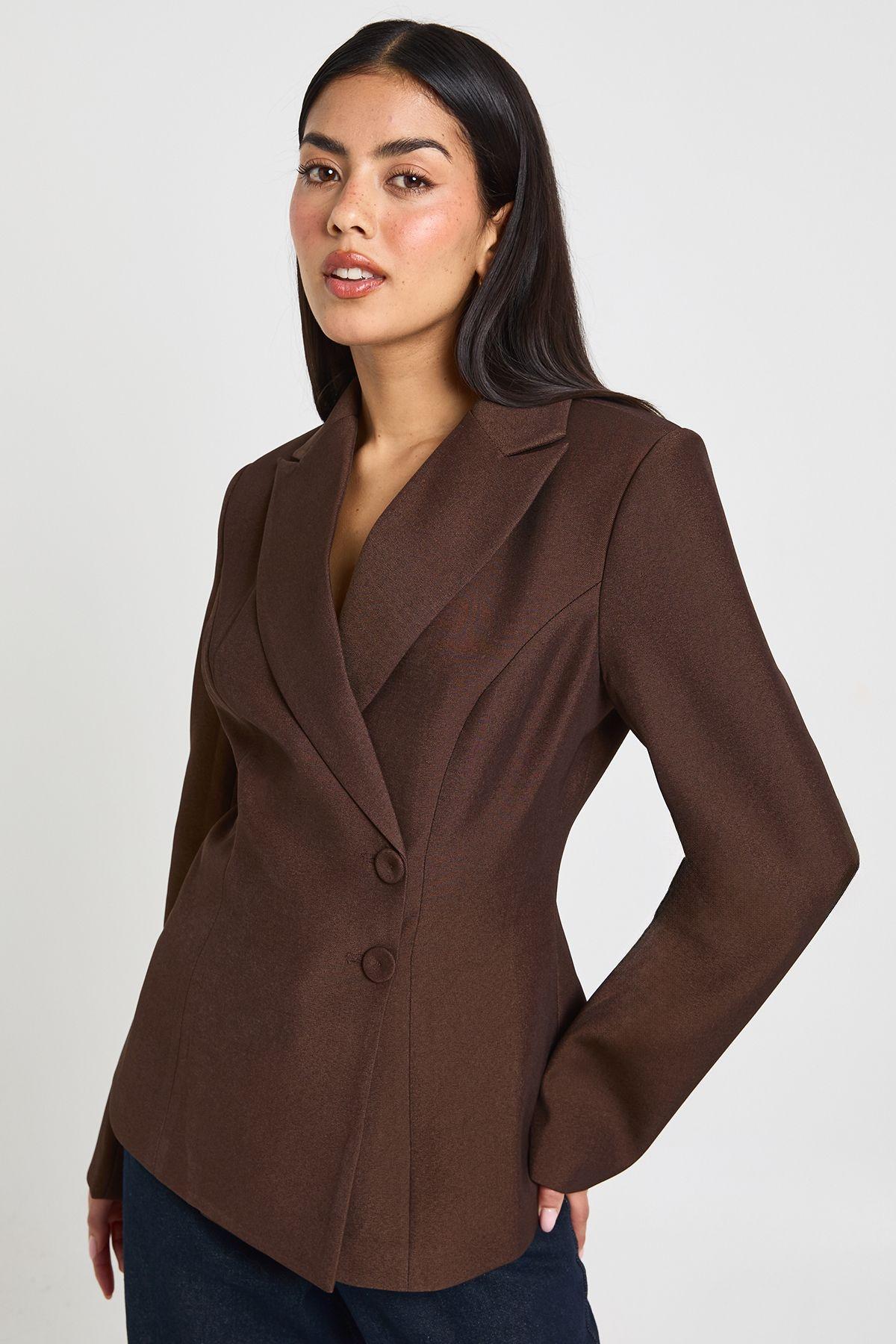 Wrap Asymmetric Blazer by BOOHOO