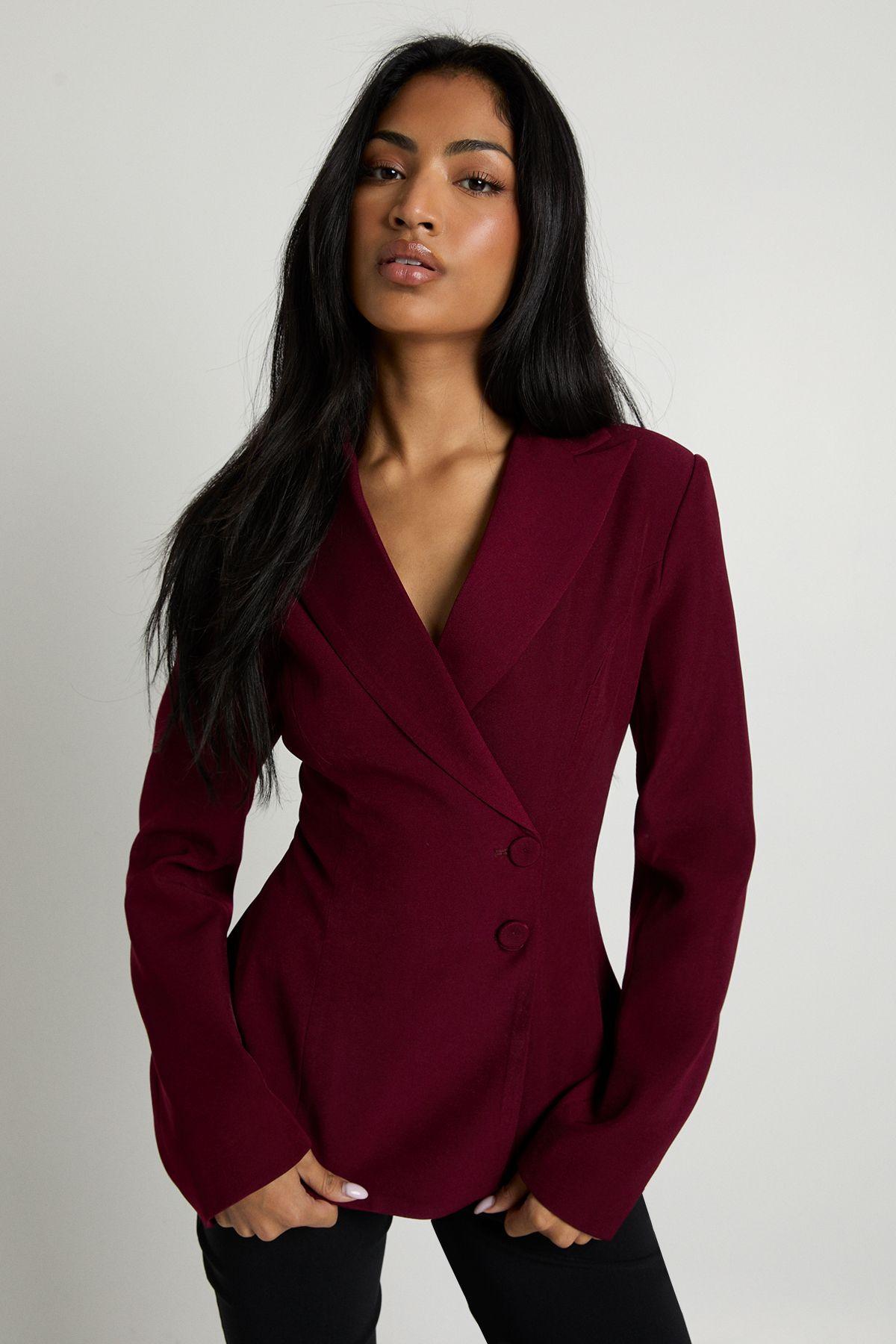 Wrap Asymmetric Blazer by BOOHOO