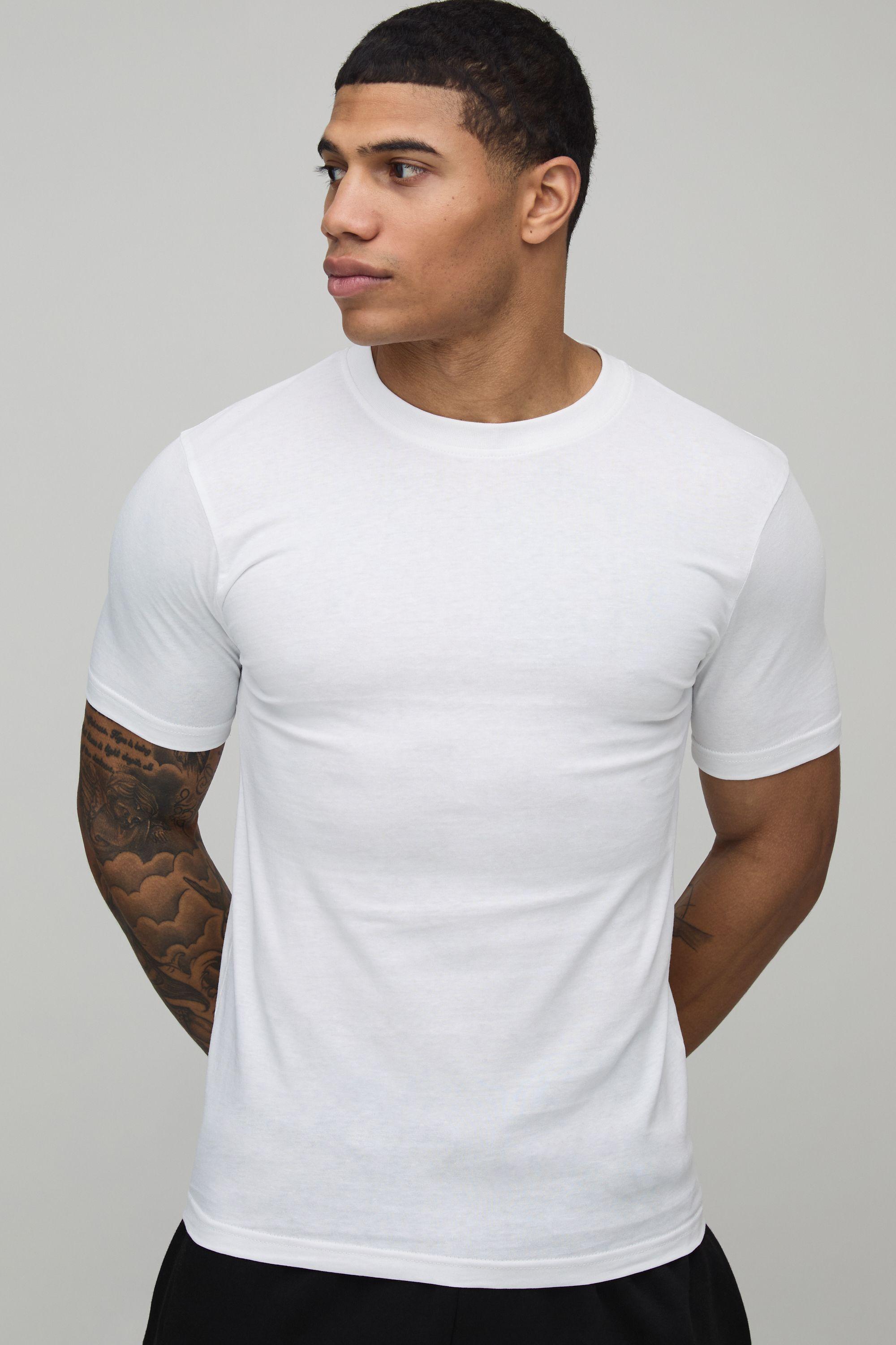 2 Pack Essential Muscle Fit T-Shirt by BOOHOOMAN
