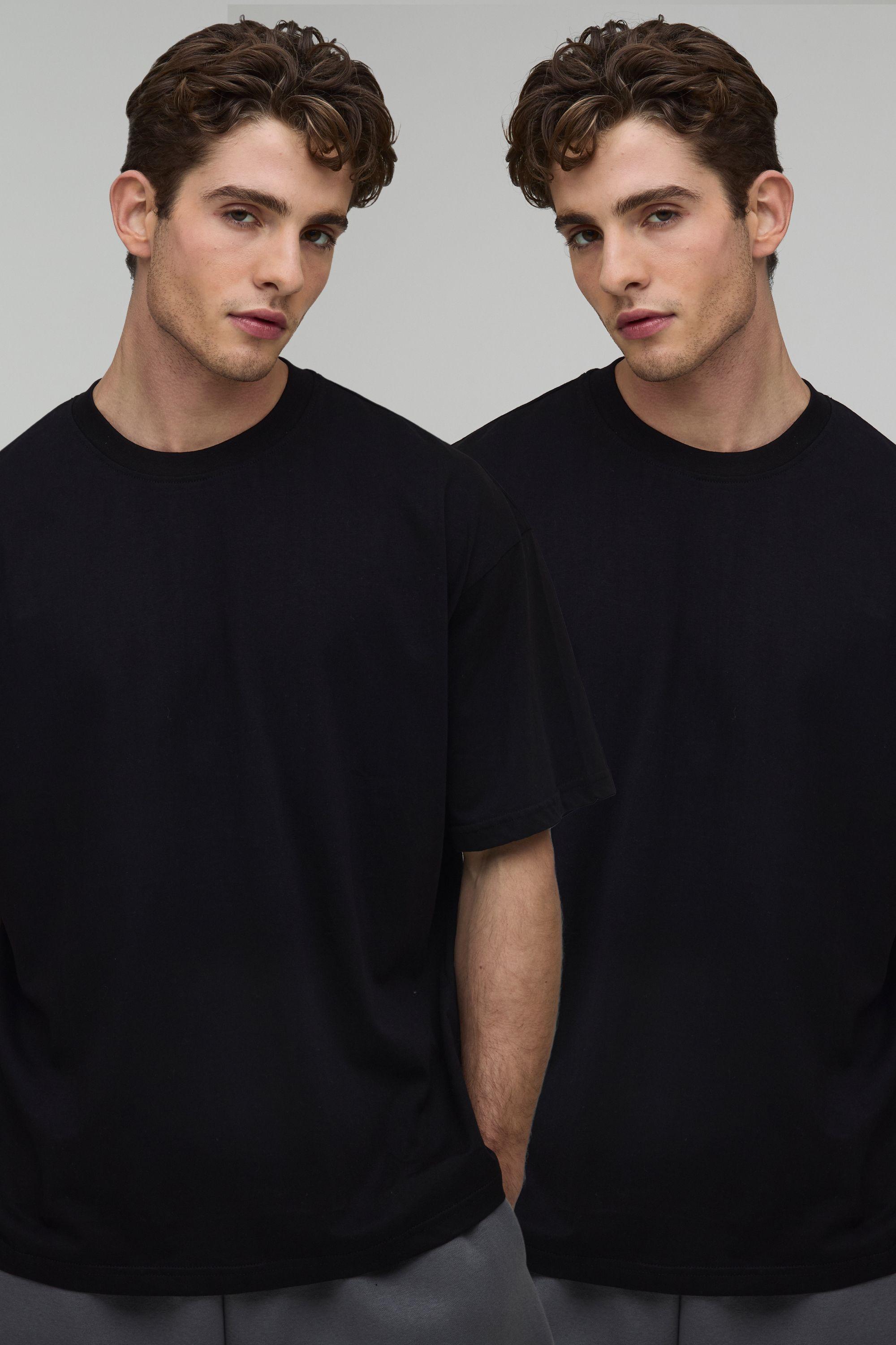 2 Pack Essential Oversized T-Shirt by BOOHOOMAN
