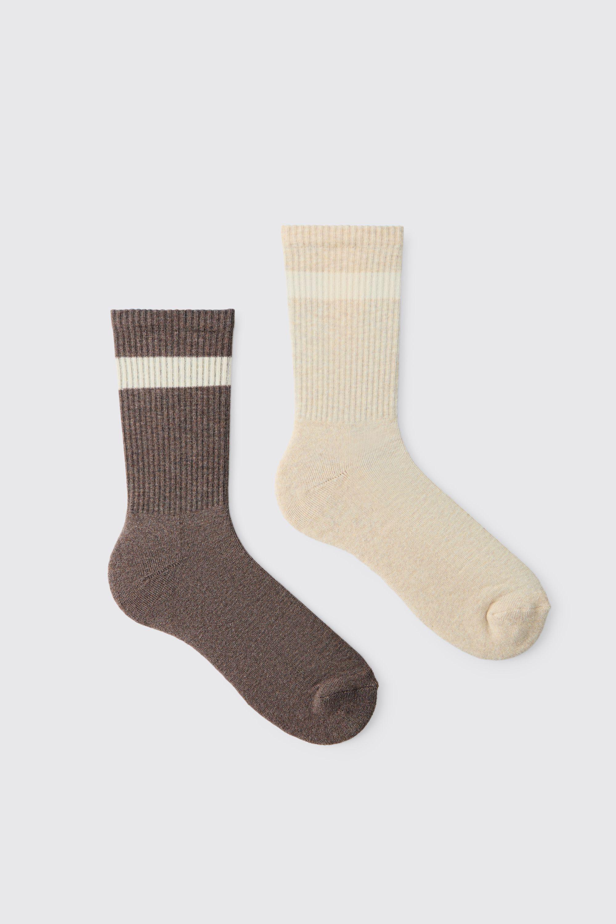 2 Pack Marl Socks by BOOHOOMAN