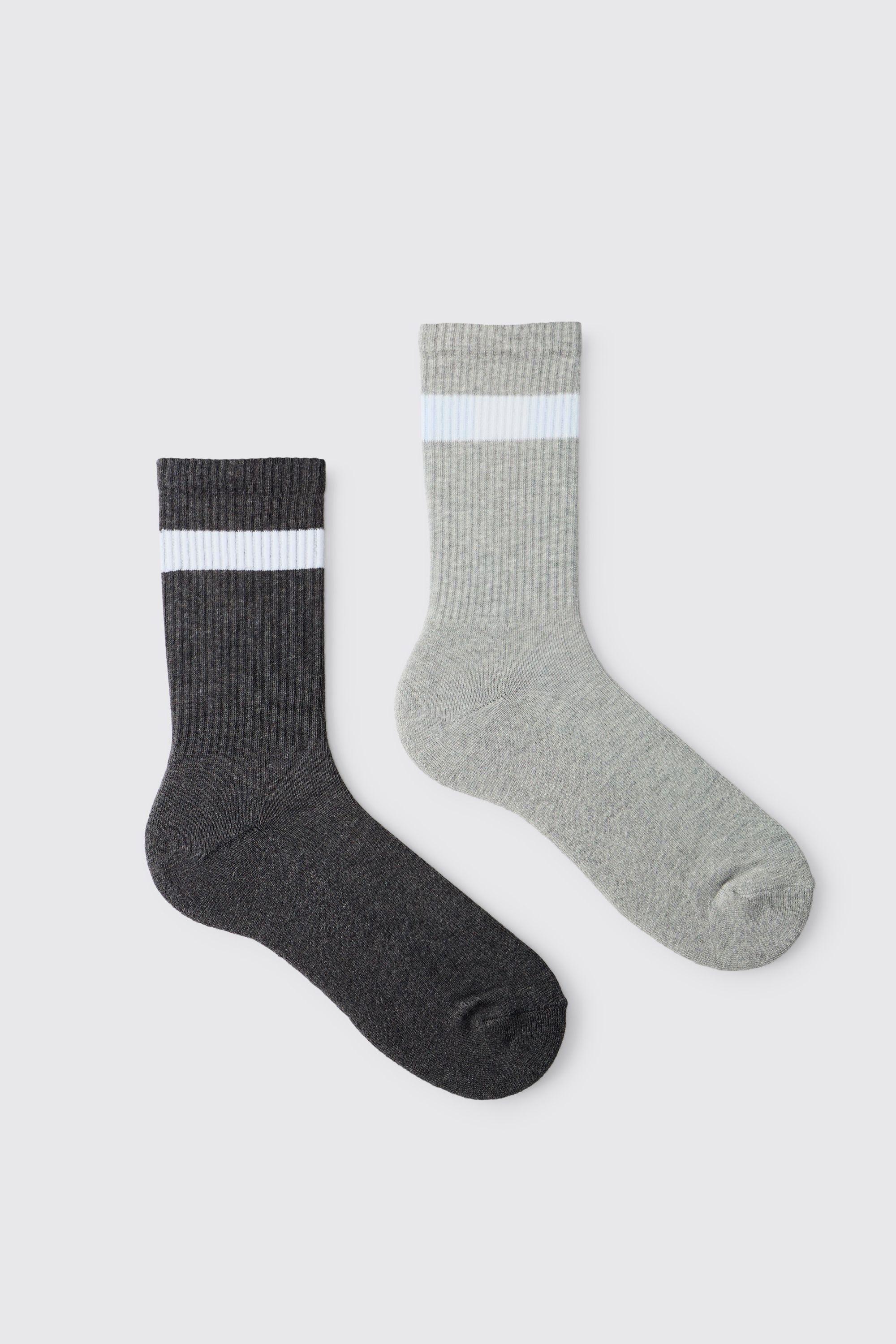 2 Pack Marl Socks by BOOHOOMAN
