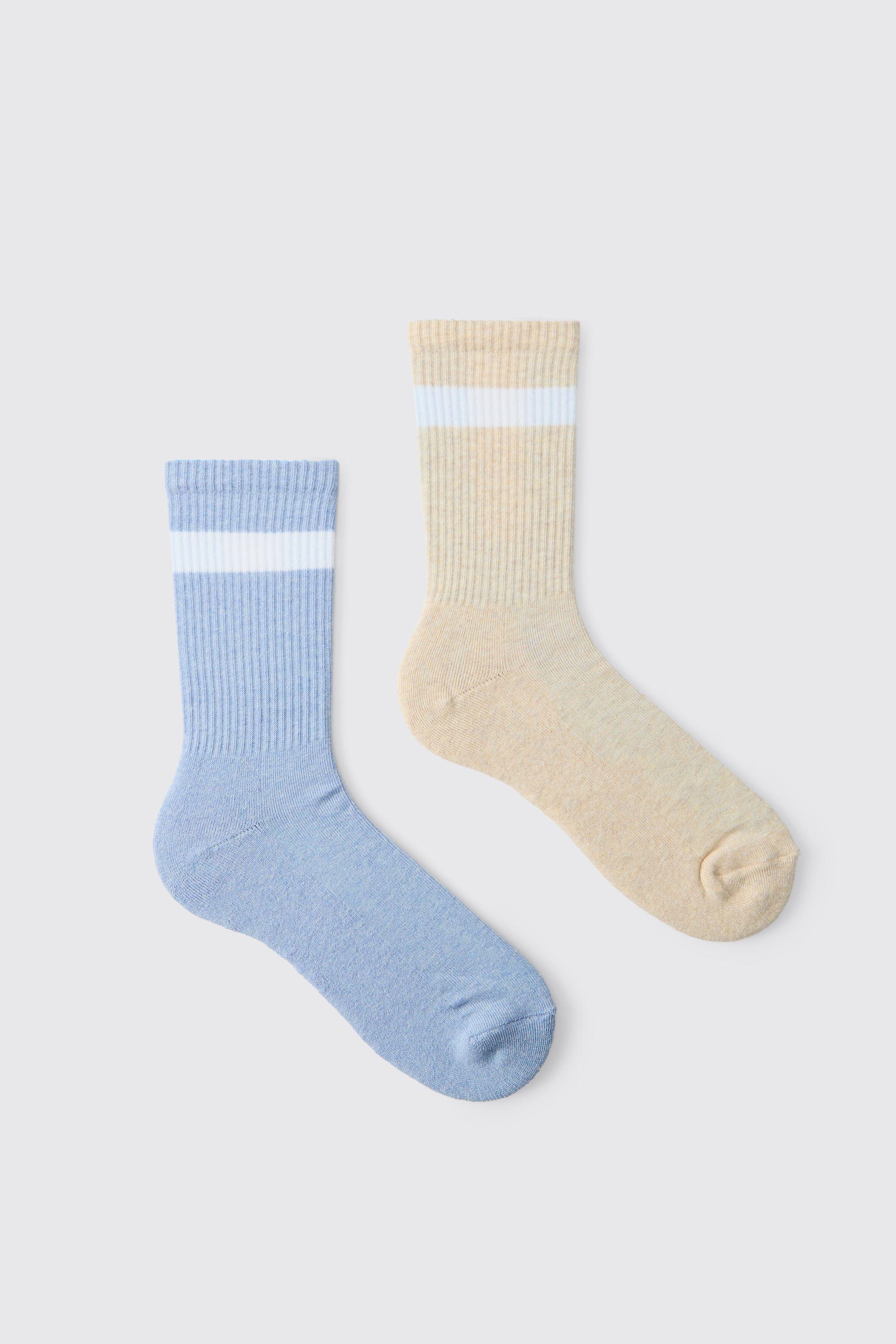 2 Pack Marl Socks by BOOHOOMAN