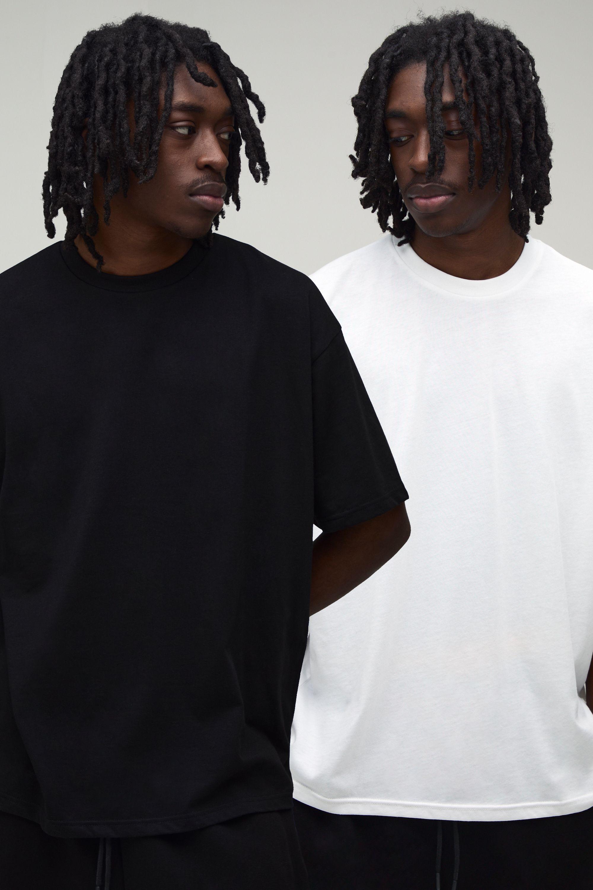 2 Pack Oversized Essential Crew Neck T-Shirts by BOOHOOMAN