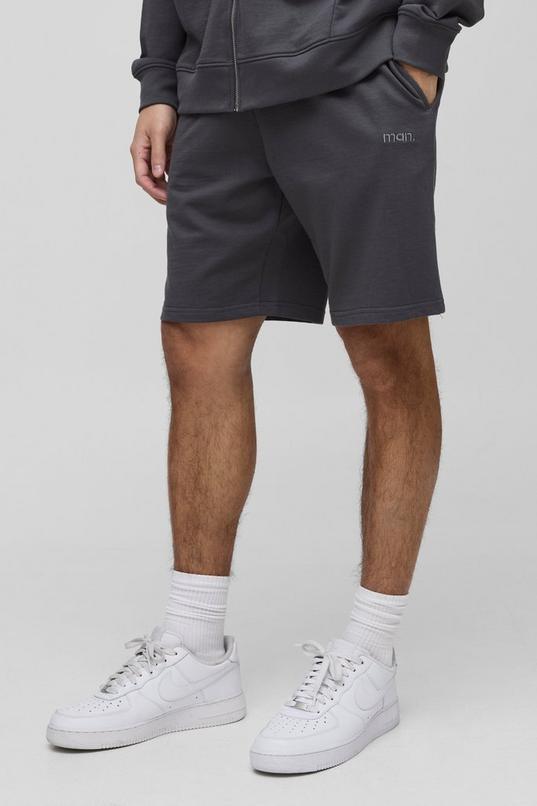 260GSM Loopback Basic MAN. Relaxed Mid Length Shorts by BOOHOOMAN