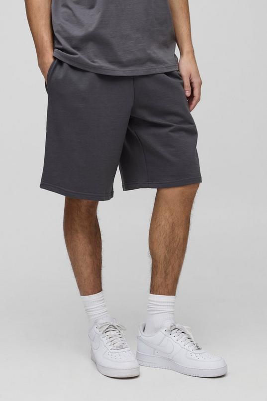 260GSM Loopback Basic Oversized Mid Length Short by BOOHOOMAN