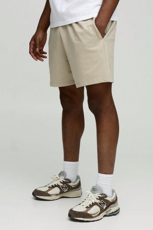260GSM Loopback Basic Relaxed Fit Mid Length Shorts by BOOHOOMAN