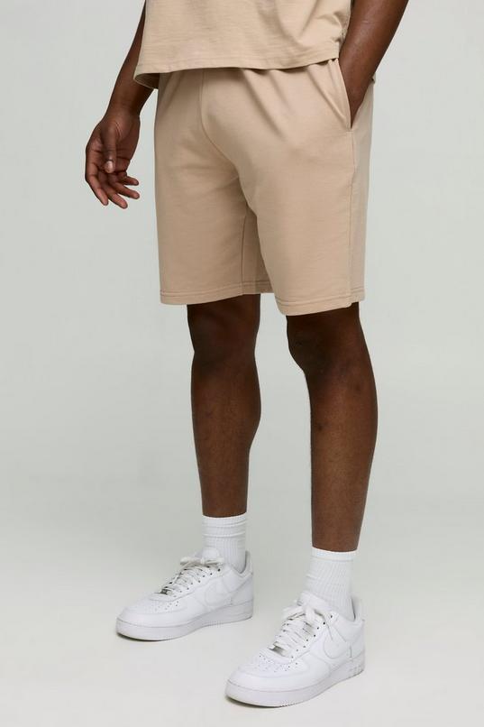 260GSM Loopback Basic Relaxed Fit Mid Length Shorts by BOOHOOMAN