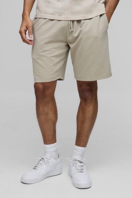 260GSM Loopback Basic Relaxed Fit Mid Length Shorts by BOOHOOMAN