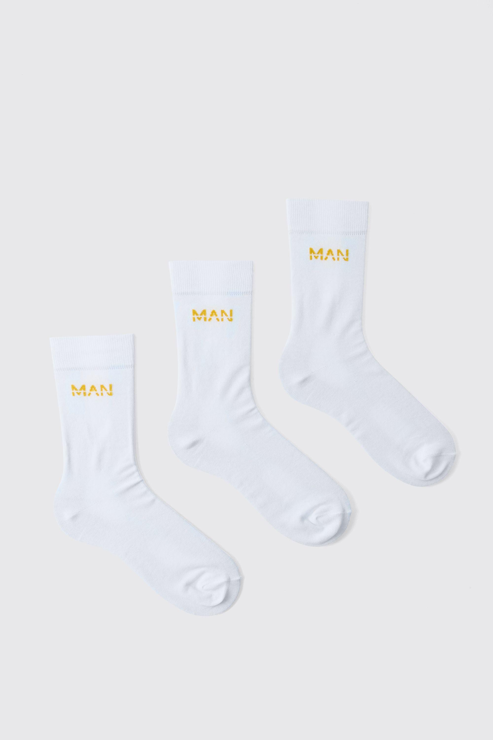 3 Pack Man Dash Socks by BOOHOOMAN