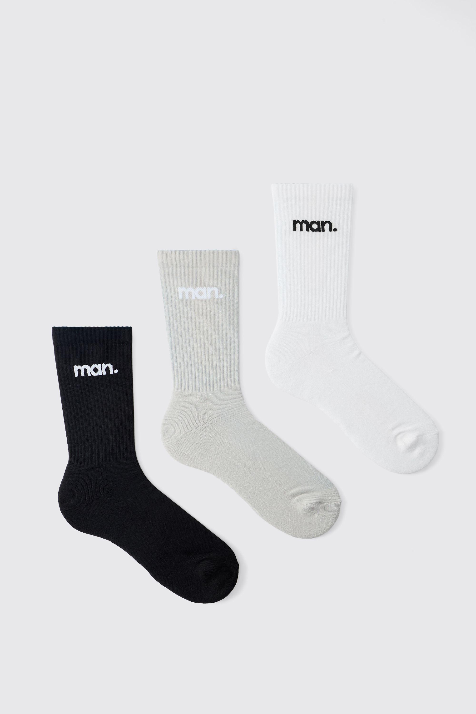 3 Pack Man Dot Socks by BOOHOOMAN
