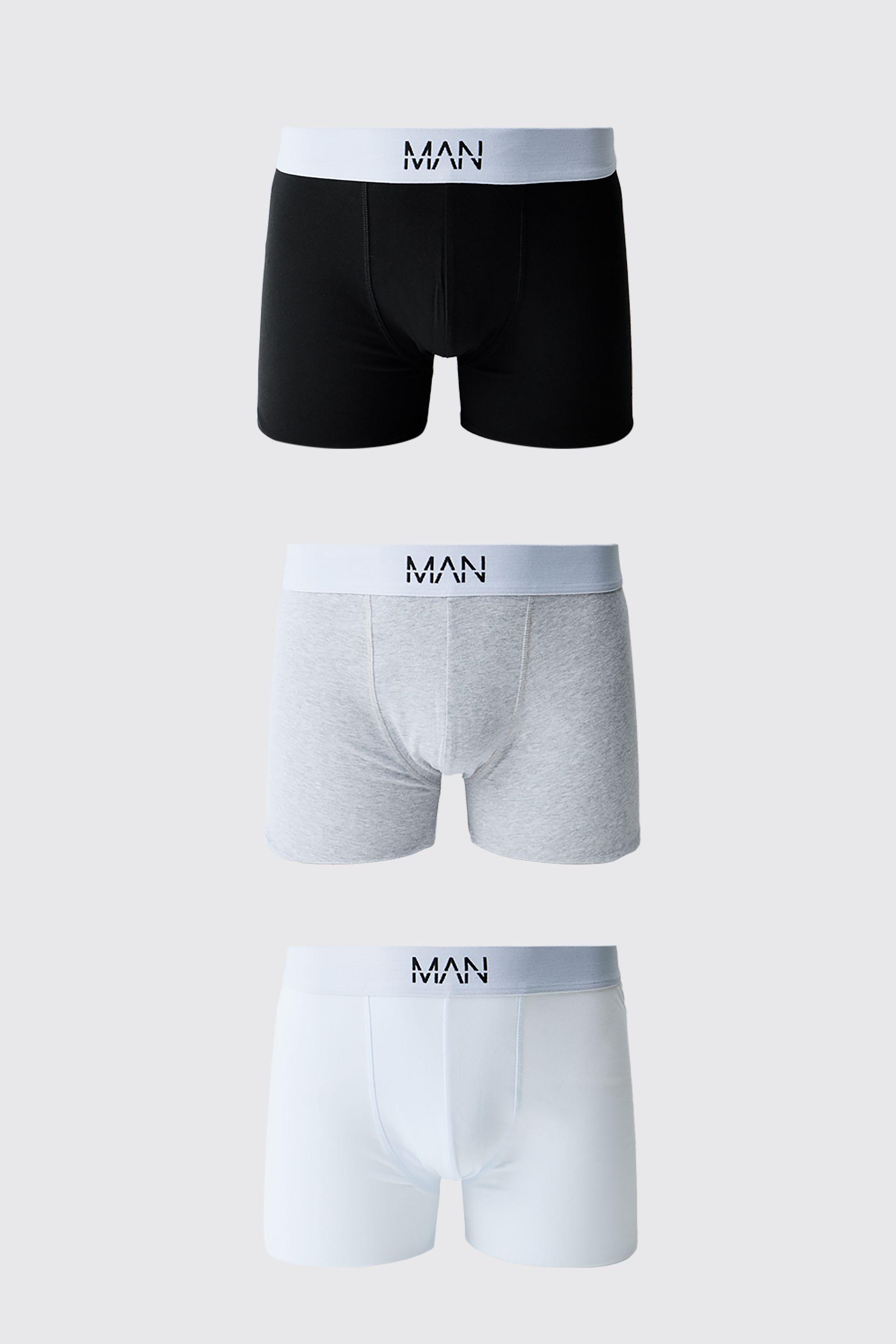 3 Pack Multi MAN Boxers by BOOHOOMAN