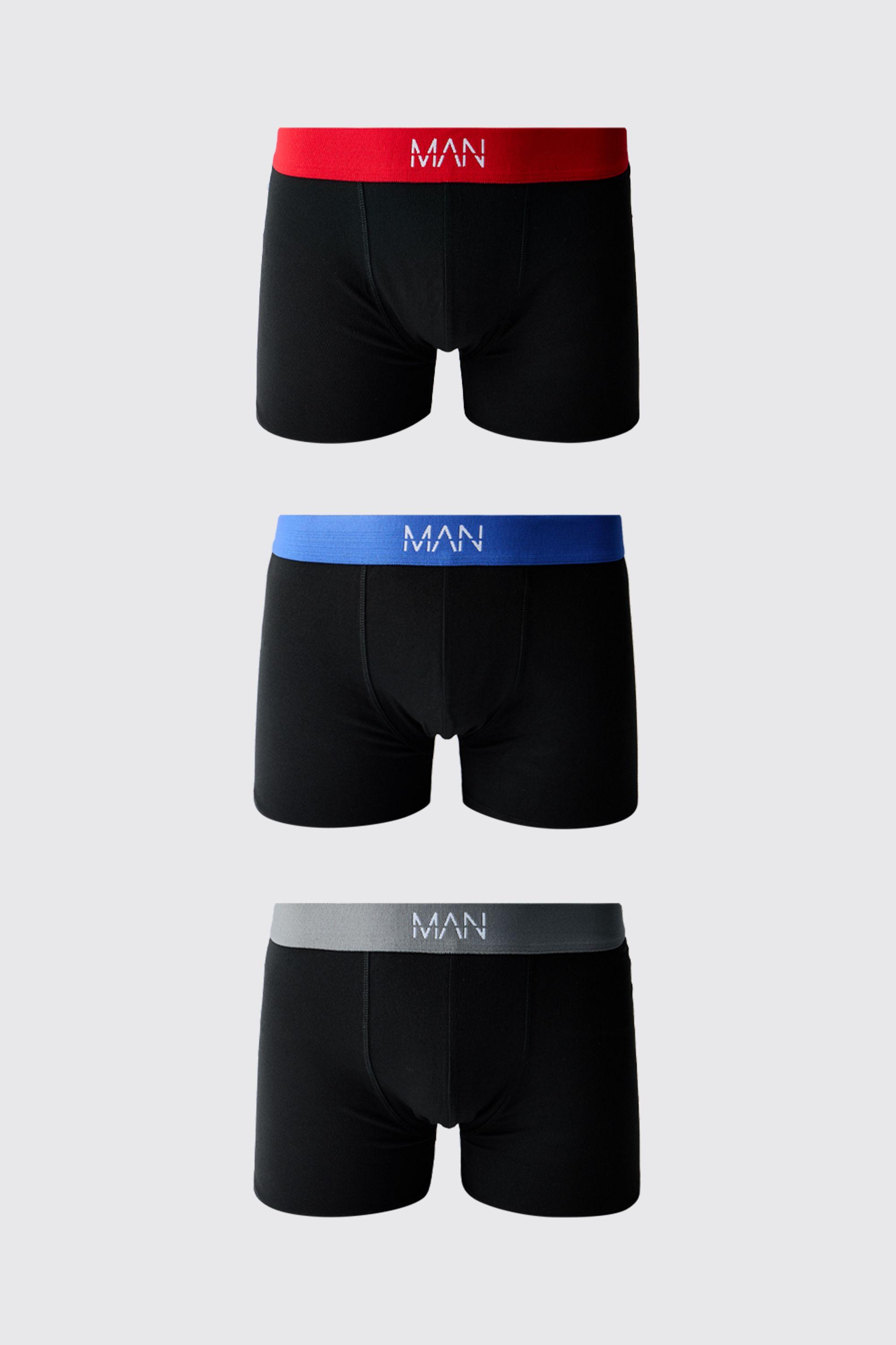 3 Pack Multi Waistband MAN Boxers by BOOHOOMAN