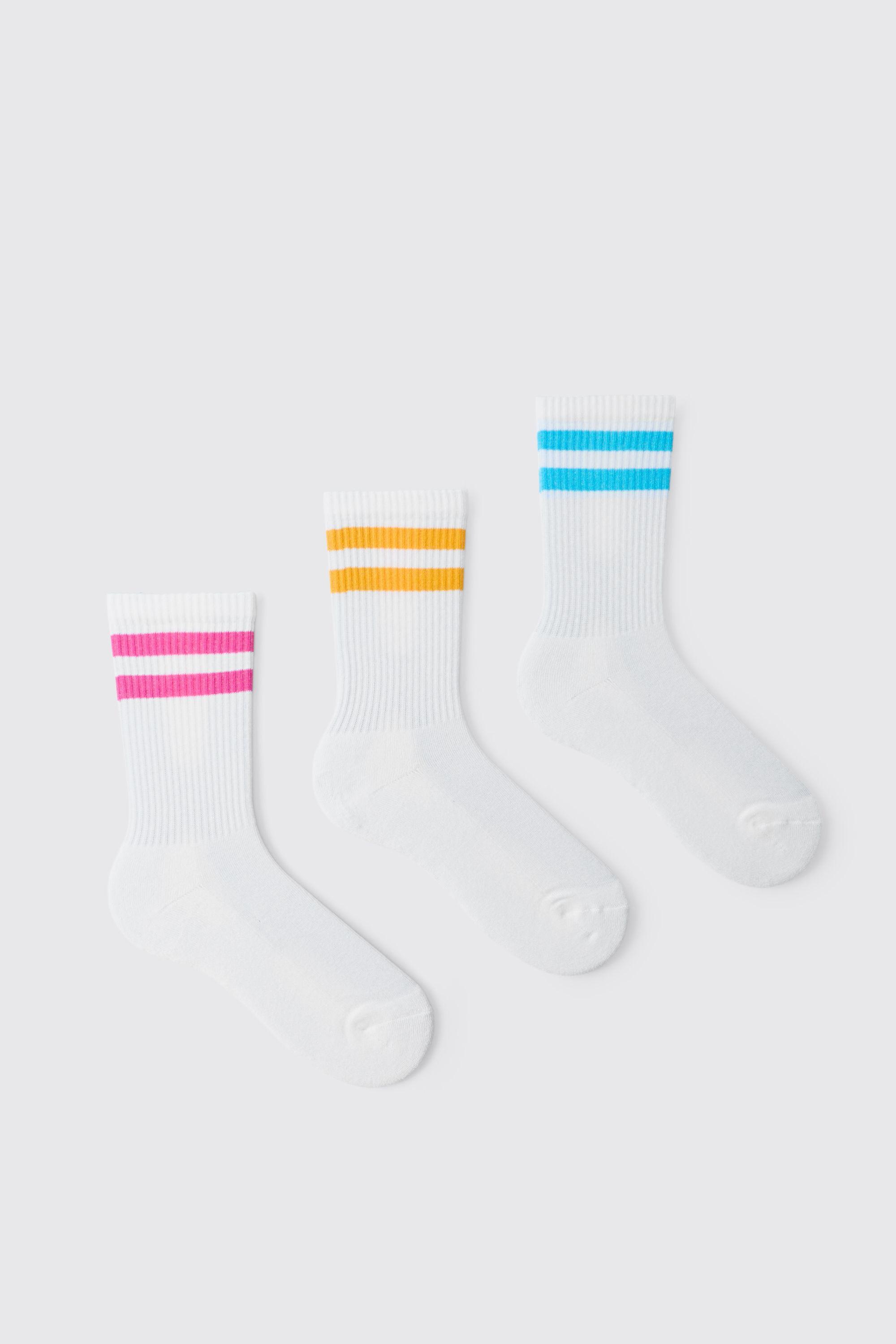3 Pack Striped Socks by BOOHOOMAN